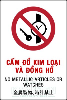 Cấm đồ kim loại và đồng hồ