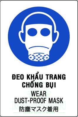 Đeo khẩu trang chống bụi