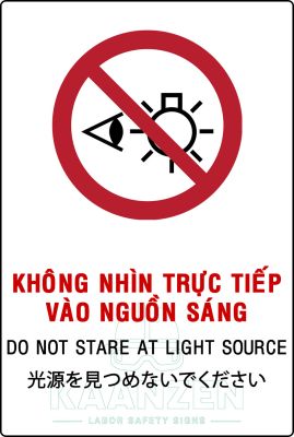 Không nhìn trực tiếp vào nguồn sáng