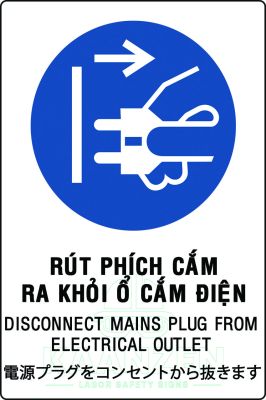 Rút phích cắm ra khỏi ổ cắm điện